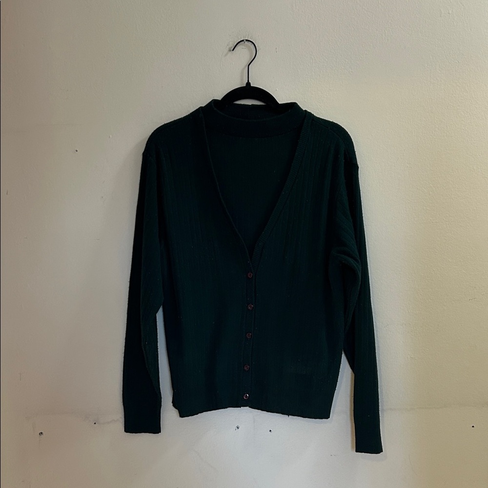 Sag Harbor Dark Green Women's Cardigan